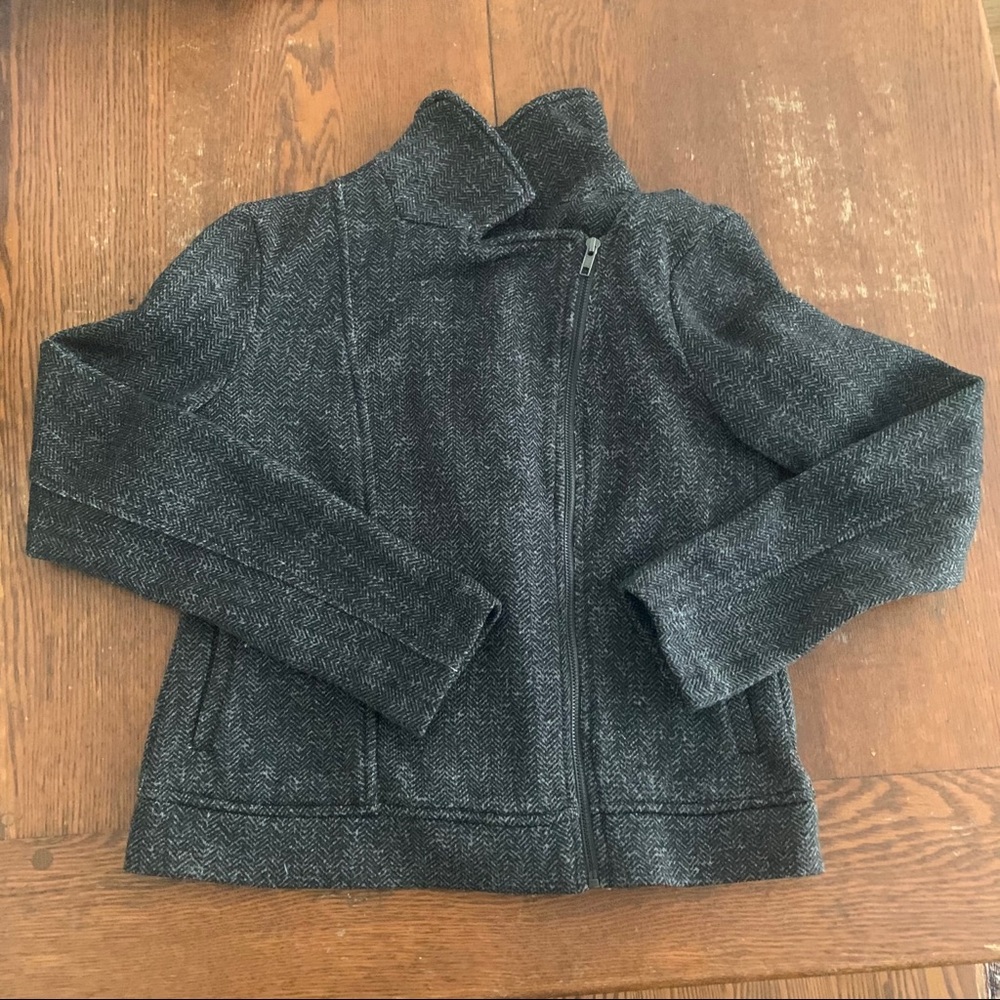Banana republic Grey Moto jacket herringbone S